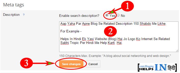 Enable Blogger Search Description- Part 2