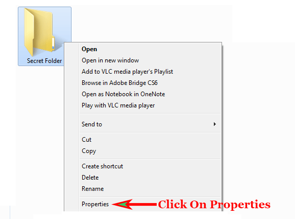 Click On Properties