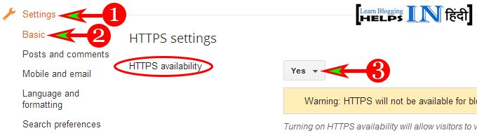 Https Setting For Blogspot Blog