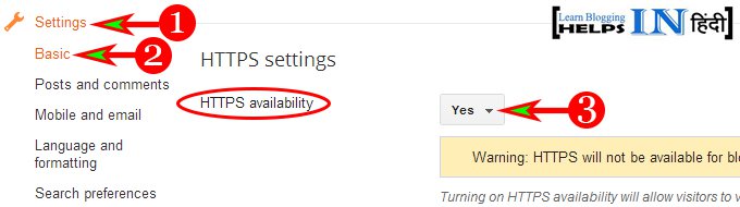 Https Setting For Blogspot Blog