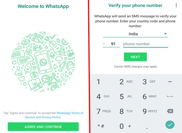 Verify your phone number for whatsapp