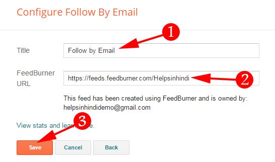 Put Your Feedburner URL