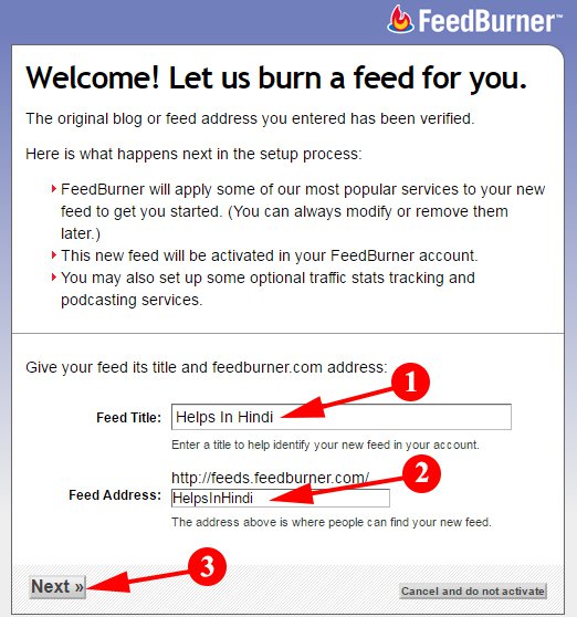 Set Your Blog Title And feedburner URL