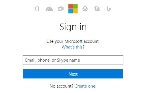 Sign in with your Mcrosoft acount