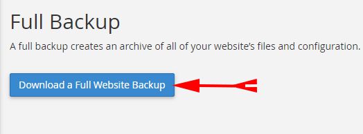 Click On Download a Full Website Backup