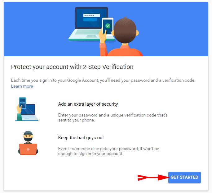 Protct your account with 2-Step Verification