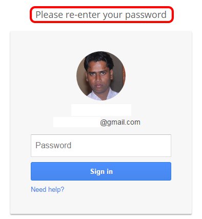 Re-entre your password