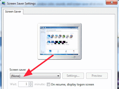 Screen Sever Settings