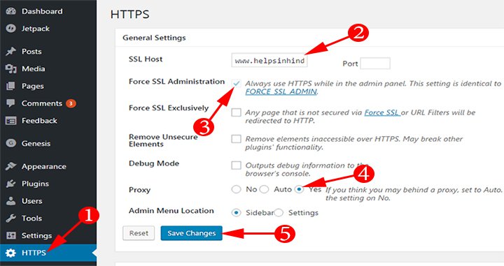Configure WordPress HTTPS SSL Plugin