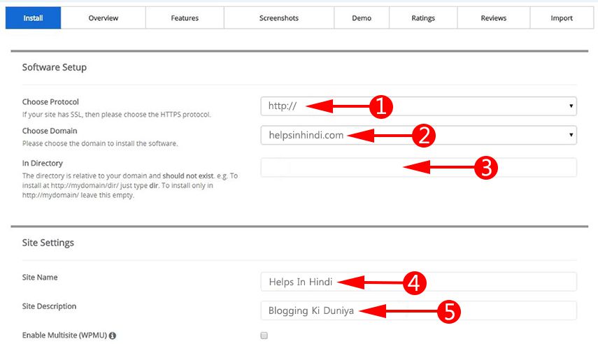 Wordpress Instalaation Setting