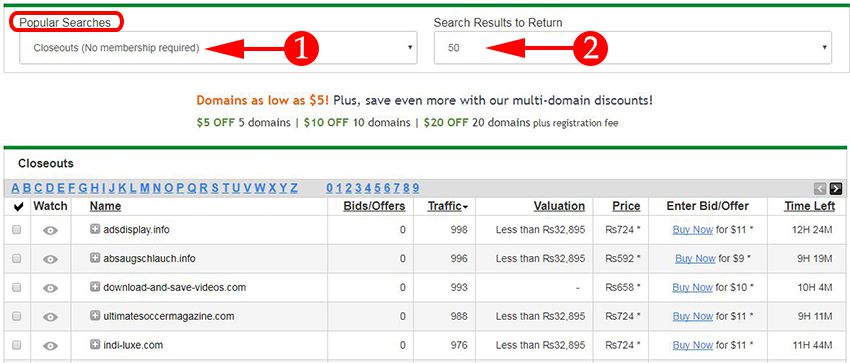 Search expire domain