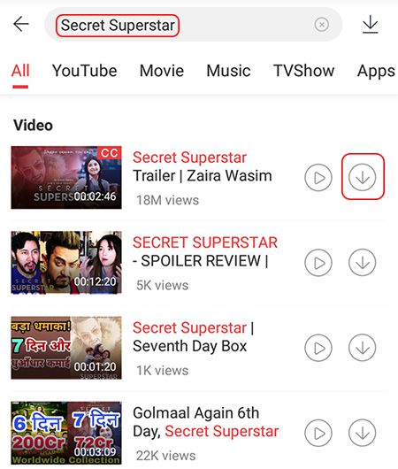 Youtube se jo viedo download karna hai search box me type kare