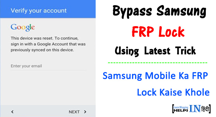 Bypass Samsung FRP Lock