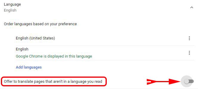 Chrome browser me Translate this page ko disable kaise kare