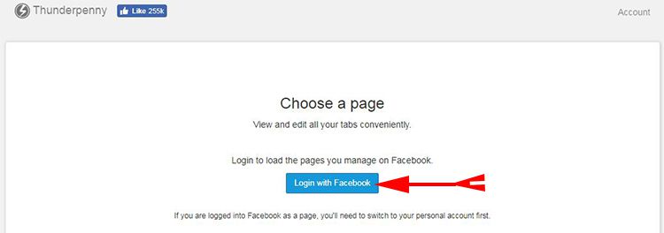 Login with Facebook ki buttopn par click kare