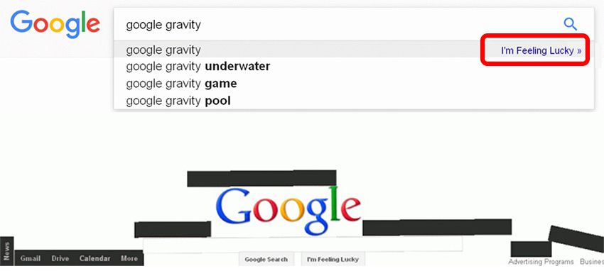 Tricks of Google Gravity 