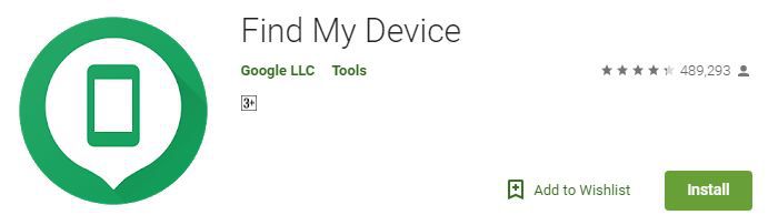 Find My device app by google