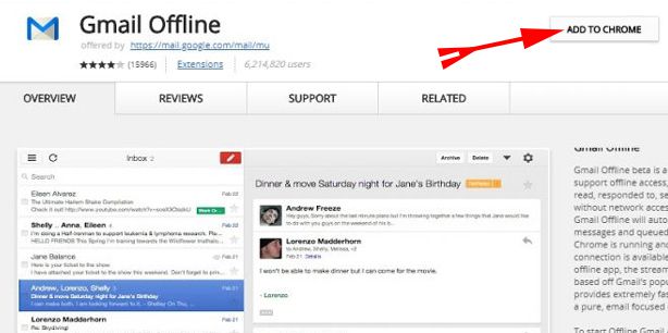 Gmail offline extension ko install kare