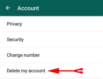 Whatsapp account delete