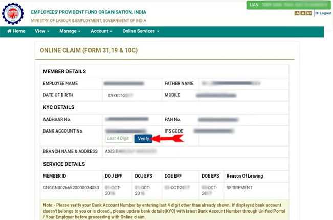 Verify-bank-details-for-withdwal-pf