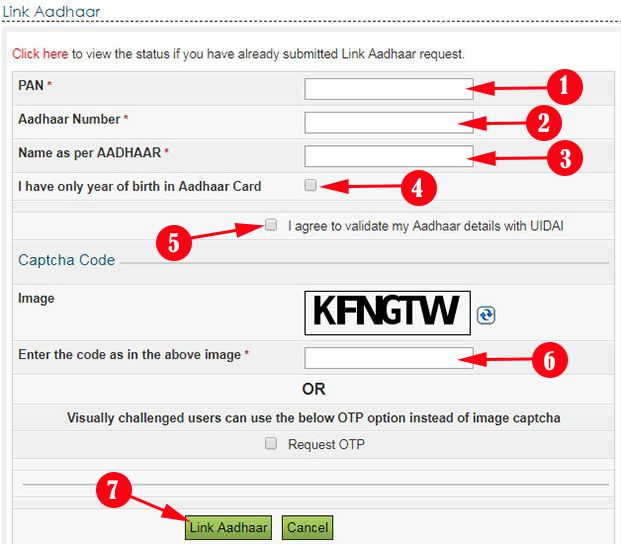 pan card se aadhar link details