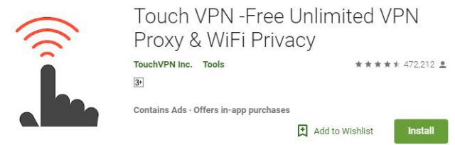 Touch VPN -Free Unlimited Android App