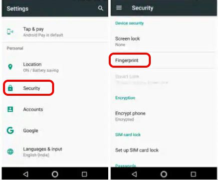 Fingerprint Security Lock Setting