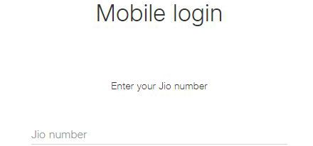 Enter your Jio number