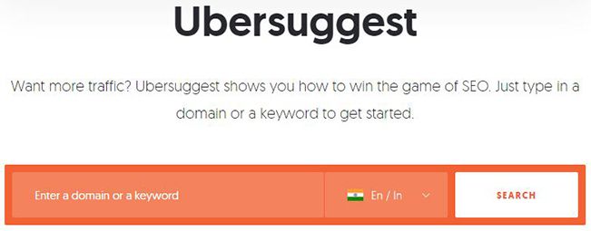 Ubersuggest for keywords