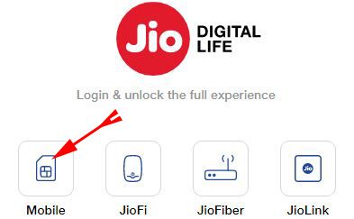 login to your jio account