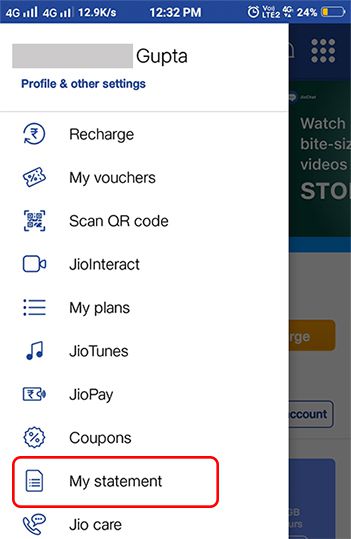 My Jio Call Details Statements