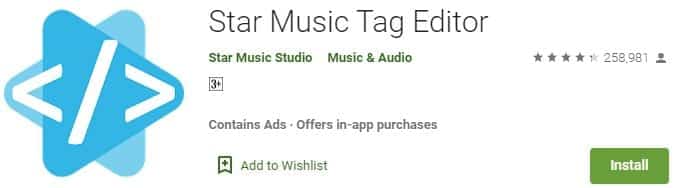 Star Music Tag Editor gana me photo dalne wala apps