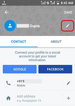 edit profile name on truecaller