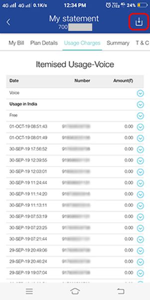 view my jio incoming call details