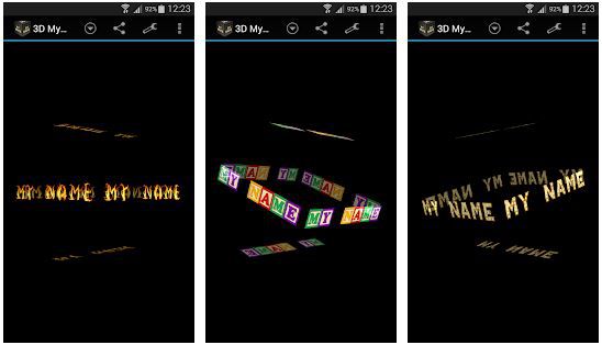 3D My Name Live Wallpaper App