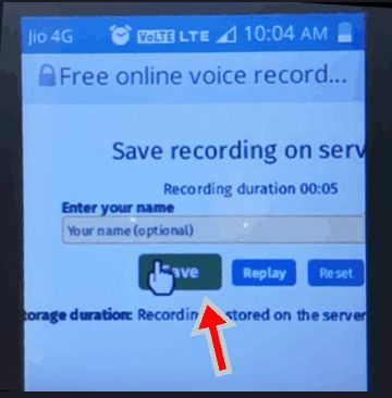 Jio voice recording phone