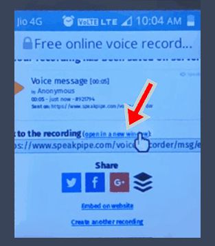 jio phone sound record