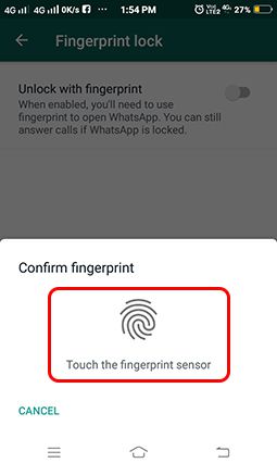 whatsapp fingerprint lock karne ka tarika
