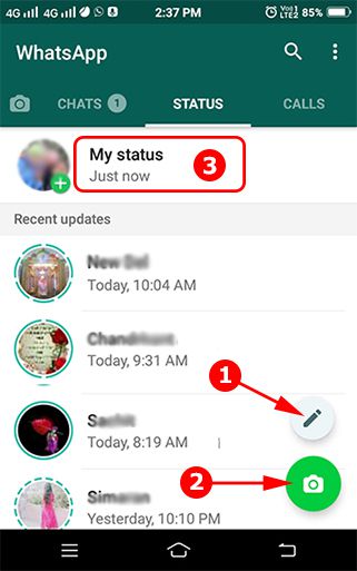 whatsapp status kaise lagaye