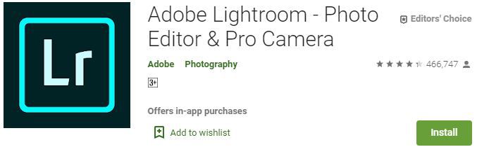 Adobe Lightroom best photo maker app