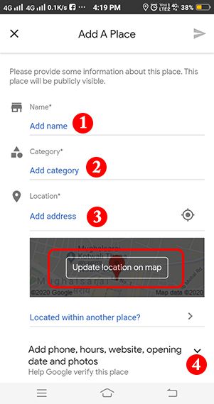 google map me apna naam address kaise dale