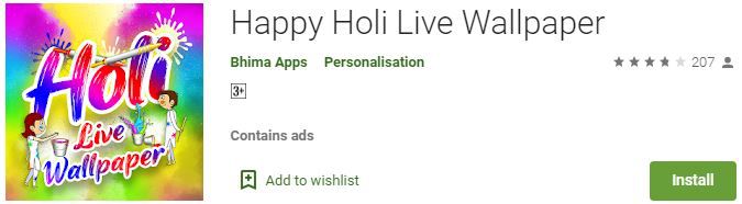 Happy Holi Live Wallpaper