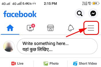 click on facebook menu