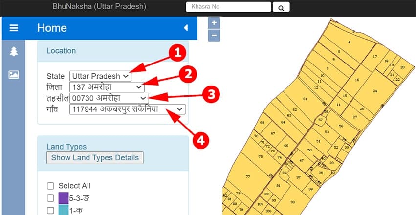 bhu naksha uttar pradesh