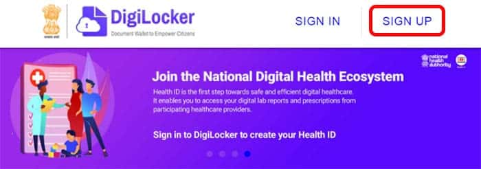 sign up digilocker