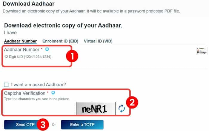 Aadhaar card download hindi