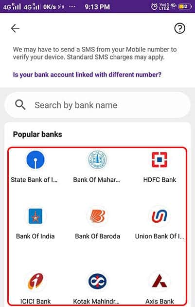 apna bank name add kare phonepe