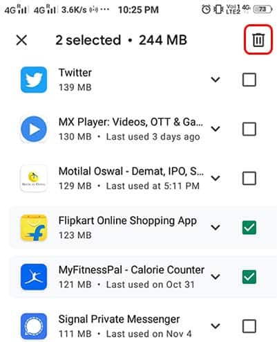 delete android apps hindi