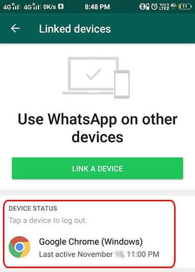 whatsapp web logout hindi