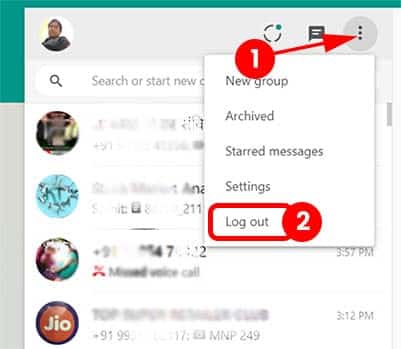 whatsapp web se logout kaise kare